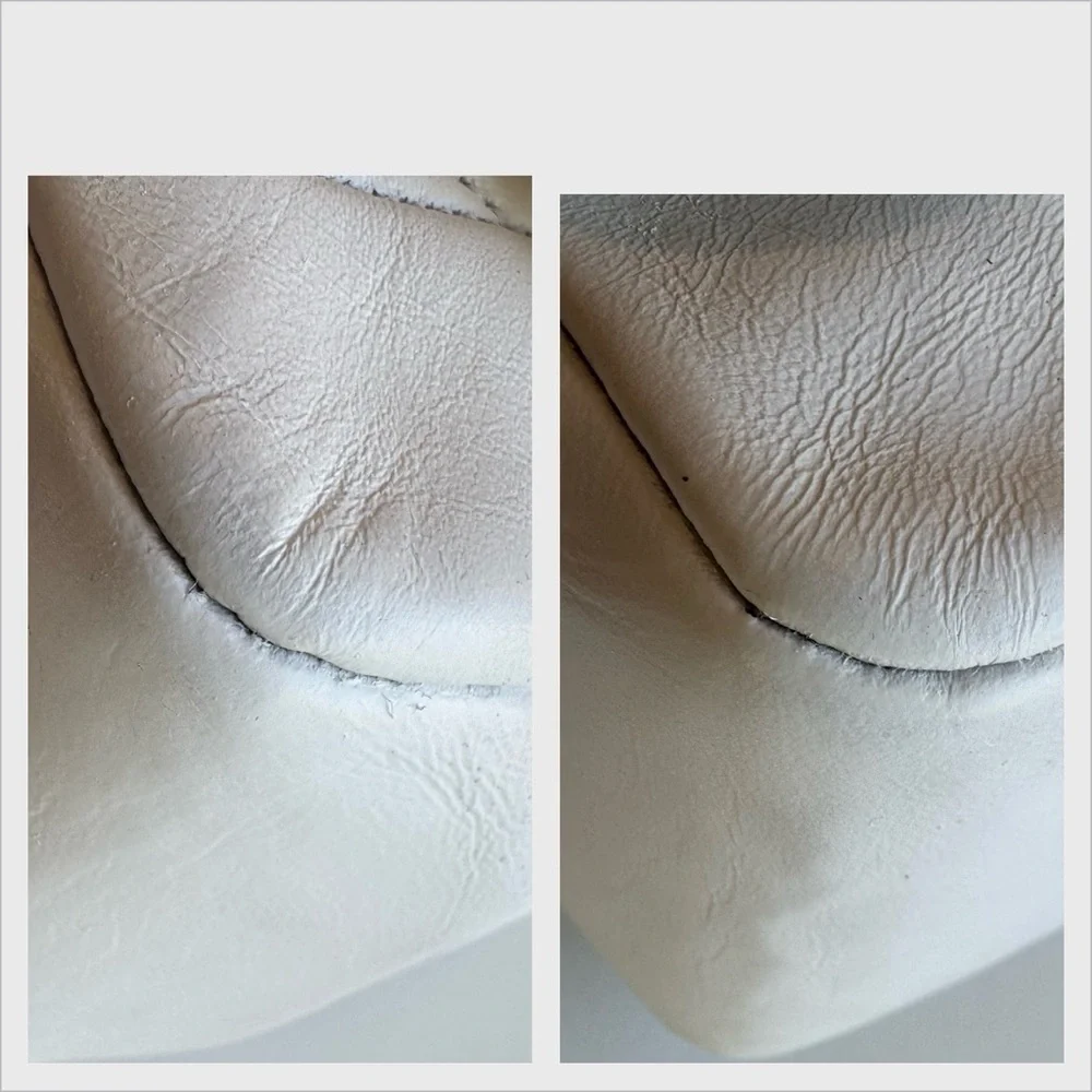 CHANEL Vintage 1-Series 1990s White Lambskin Quilted Flap Bag Gold CC Lock GHW!!